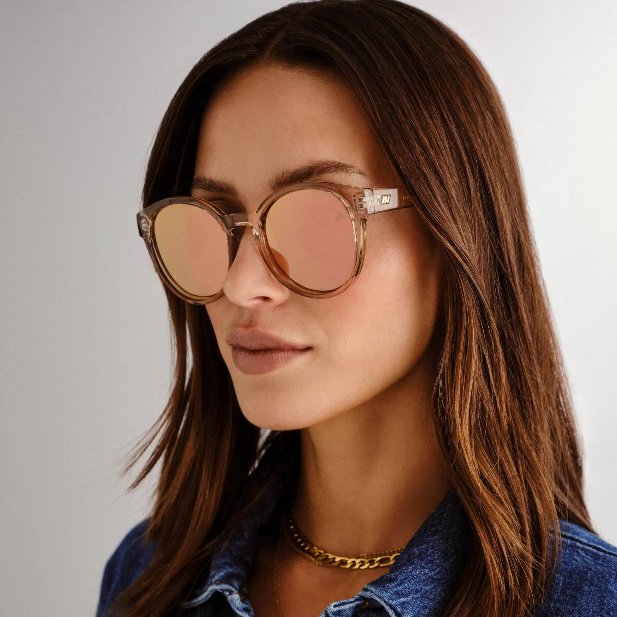 Round | Oversized-Le Specs PARAMOUNT | MIRROR tan