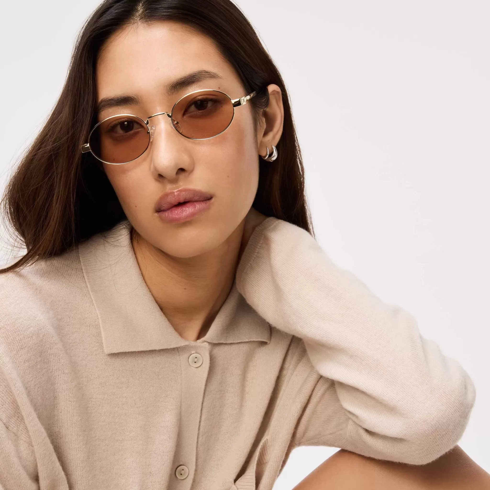 Oval | Oval-Le Specs POSEIDON DEUX | TAN gold