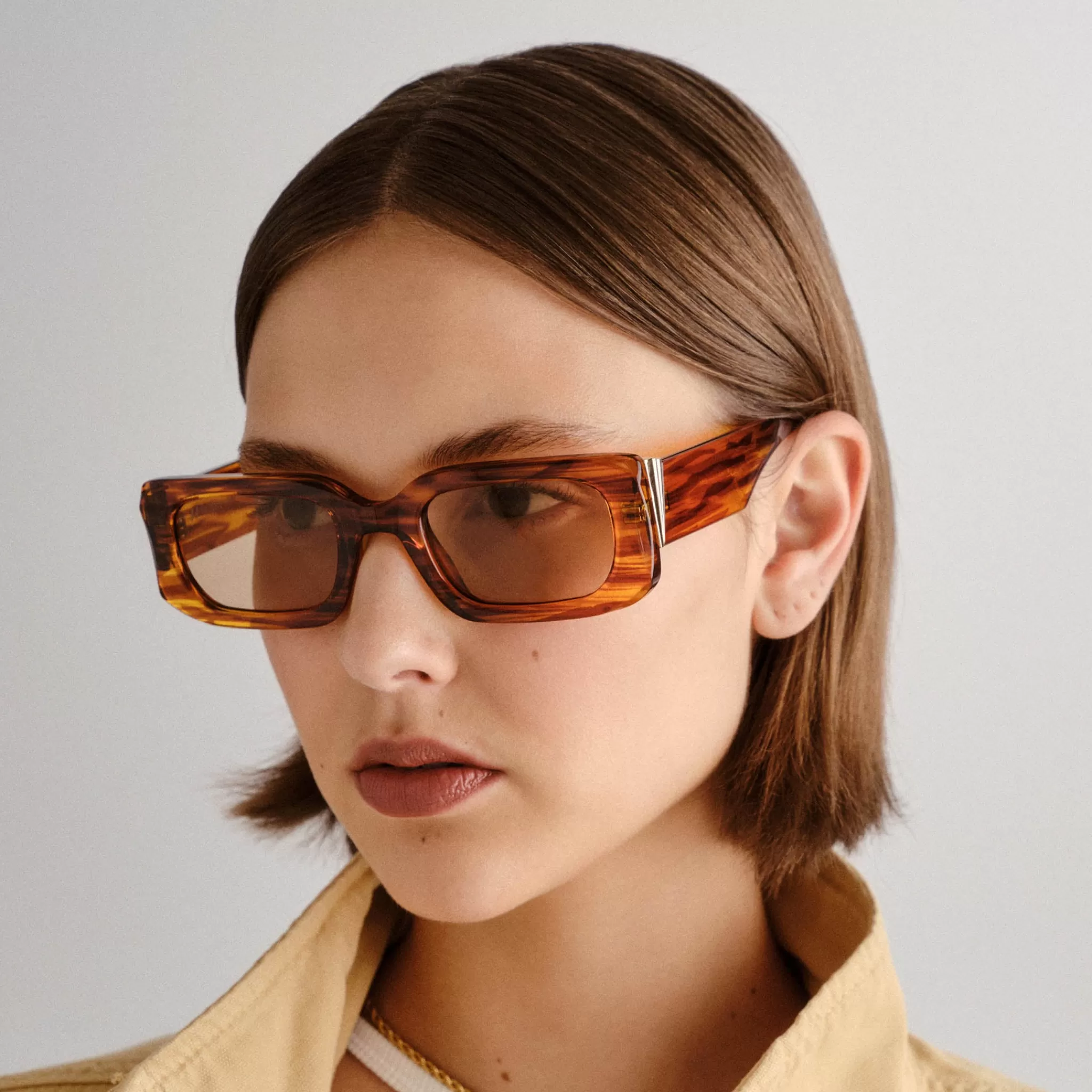 Rectangle | Rectangle-Le Specs RIPPLED REBEL | woodstripe