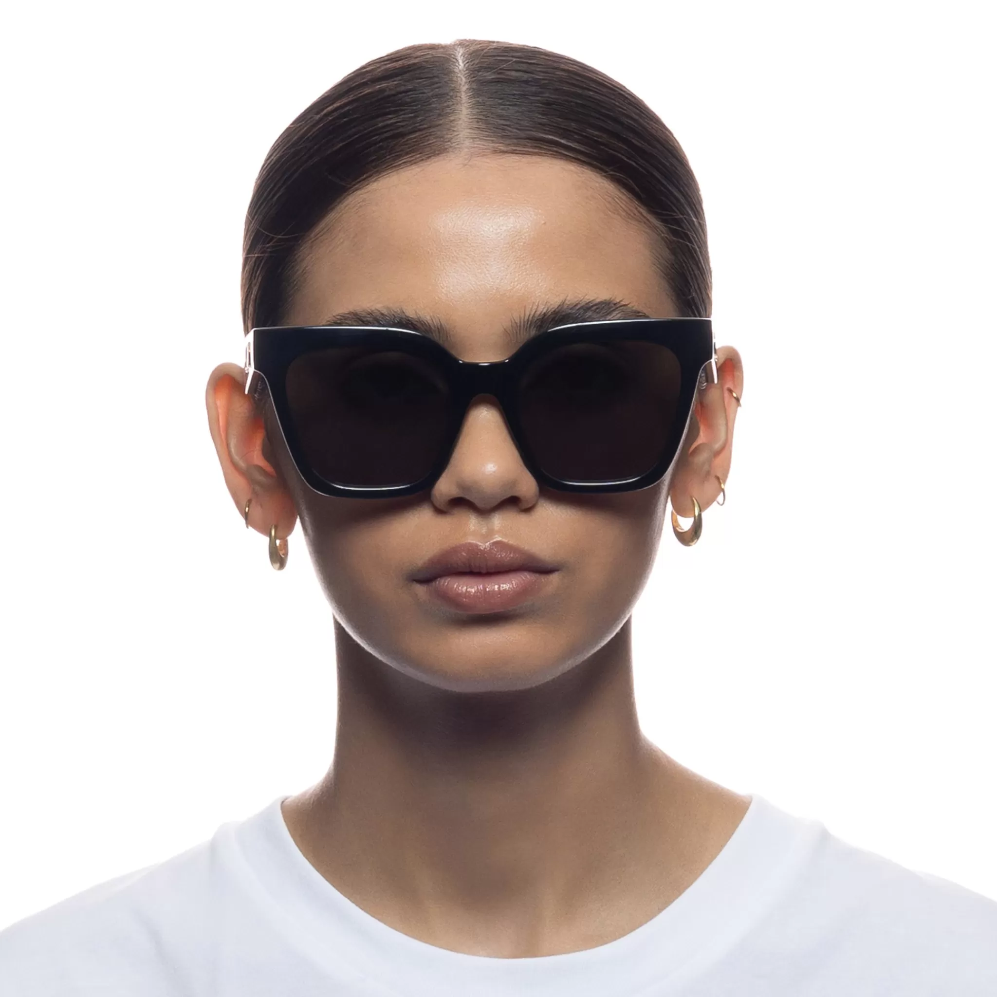 Oversized-Le Specs STAR GLOW | KHAKI MONO black